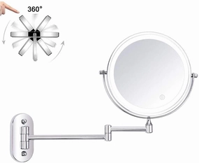 Vanity Mirror with Lights Magnifying, Adjustable and Extendable Bathroom Shaving Mirror, Swivel Mountable Makeup Mirror (Size : 10x)