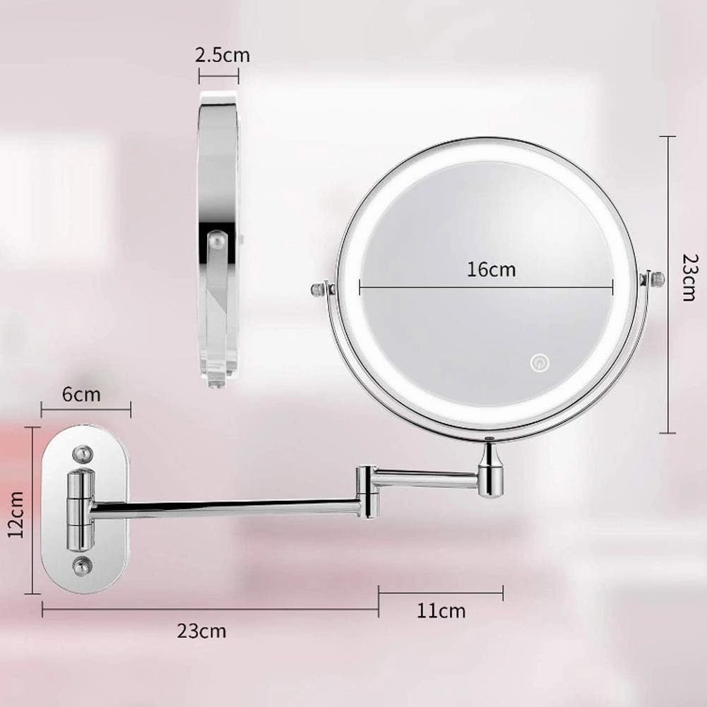 Vanity Mirror with Lights Magnifying, Adjustable and Extendable Bathroom Shaving Mirror, Swivel Mountable Makeup Mirror (Size : 10x)