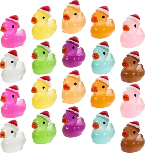 VANZACK 50pcs Glow Dark Cartoon Duck Figurines for Micro Landscape Decoration Ornaments for Garden Dollhouse and Lawn Scene Decor Unique and Design