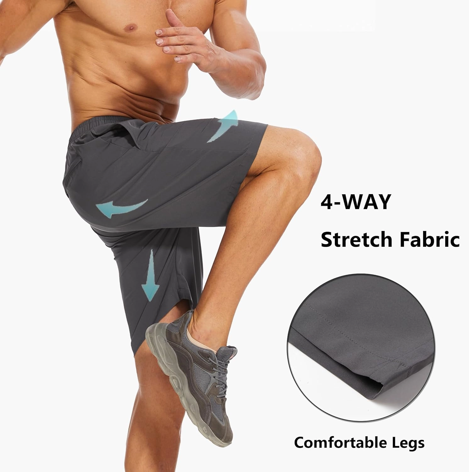Vcansion Men's Outdoor Lightweight Hiking Shorts Quick Dry Sports Casual Shorts Skateboard Shorts Swimming Shorts