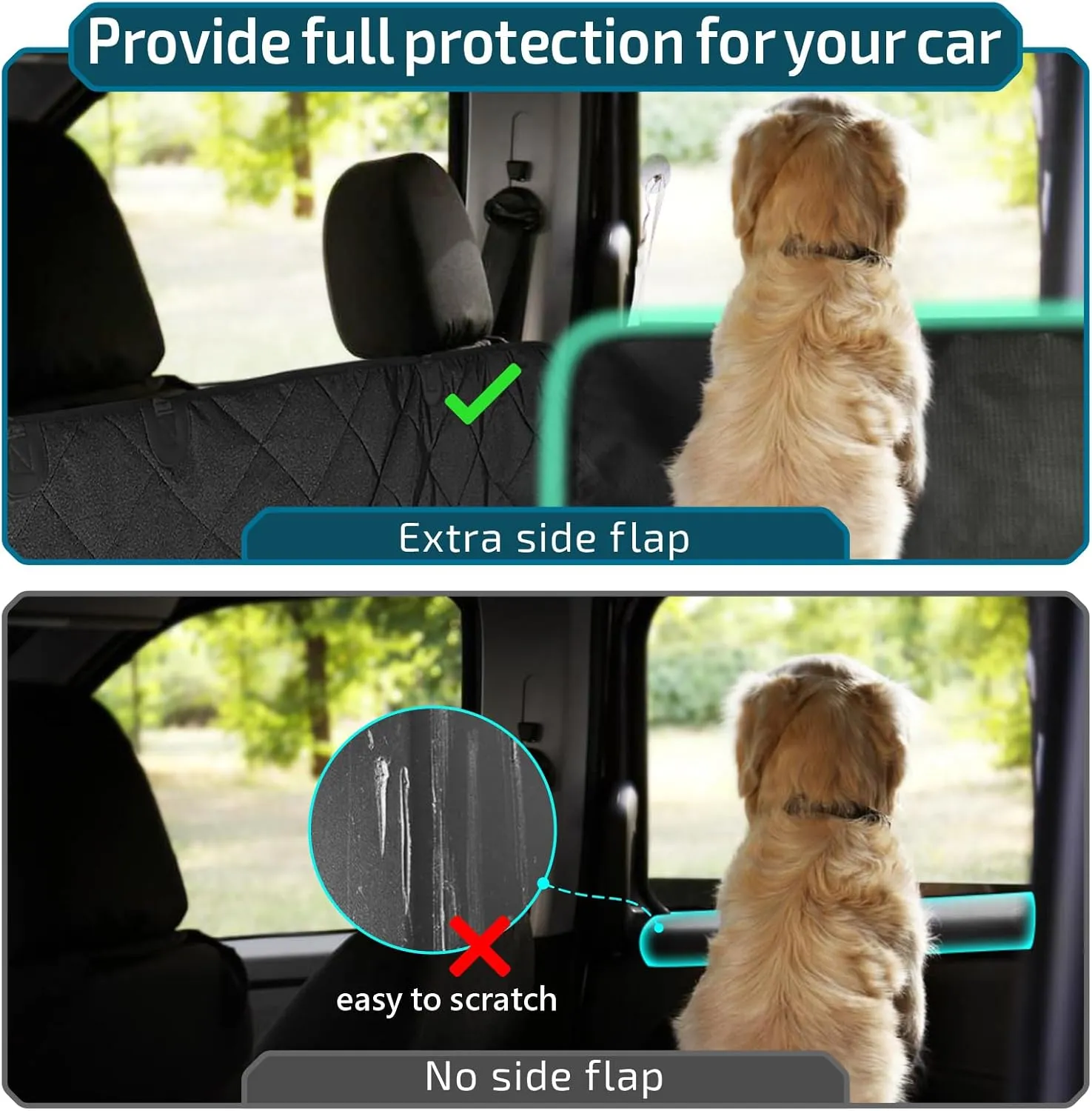 Veckle SUV Cargo Liner for Dogs - Universal Fit Trunk Cover for Dogs Water Resistant Nonslip with Side Flaps, Cargo Liner for SUVs, Sedans, Vans