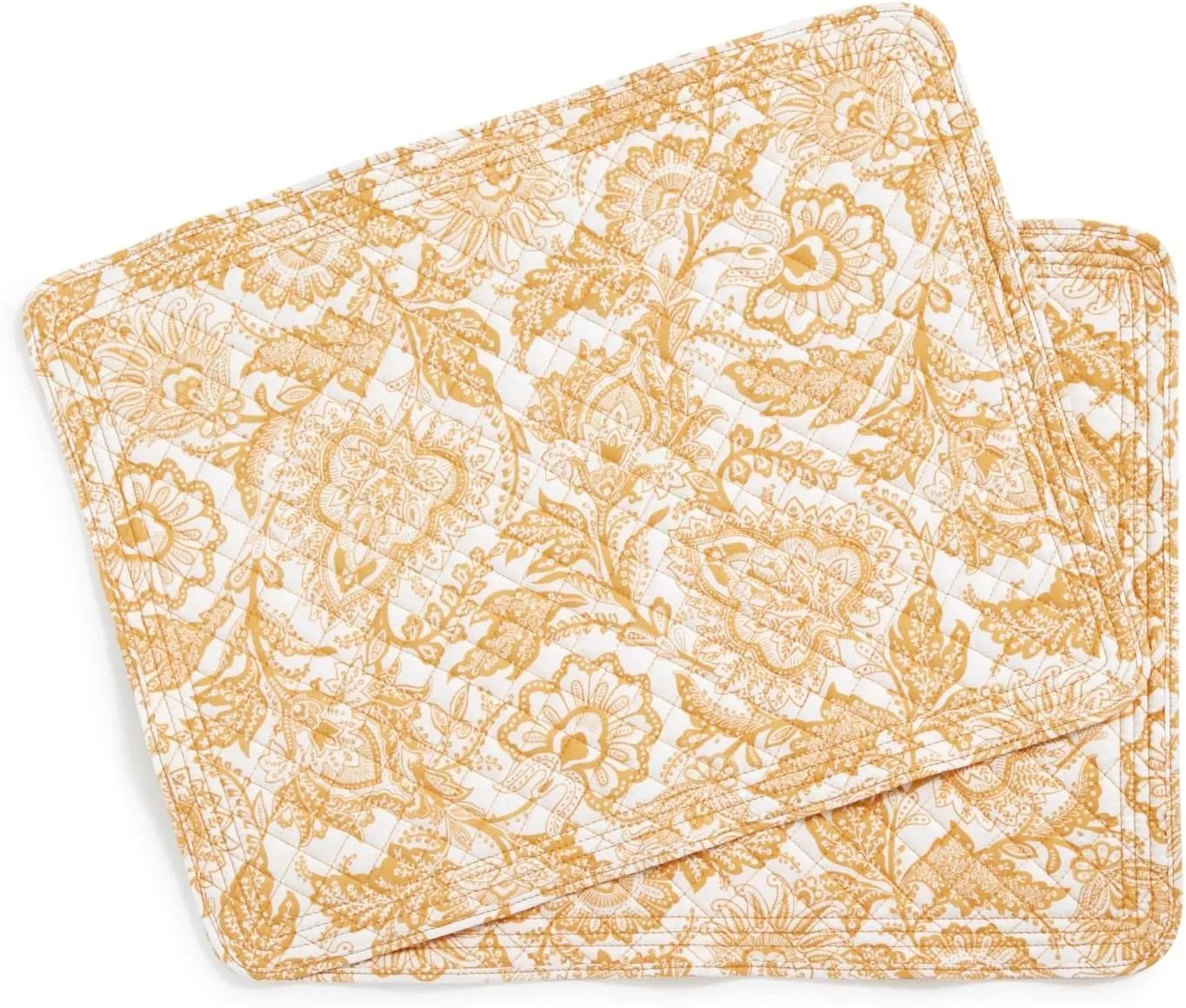 Vera Bradley Women's Cotton Reversible Placemats Set of 2, Java Gold - Recycled Cotton, One Size