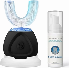 VERSAINSECT c Automatic Toothbrush, Auto Toothbrush for Adults, 360° Sonic Toothbrush Waterproof, Rechargeable Electric Ultrasonic Toothbrush, Teeth whitening Brush for Travel and Home Use (Black)