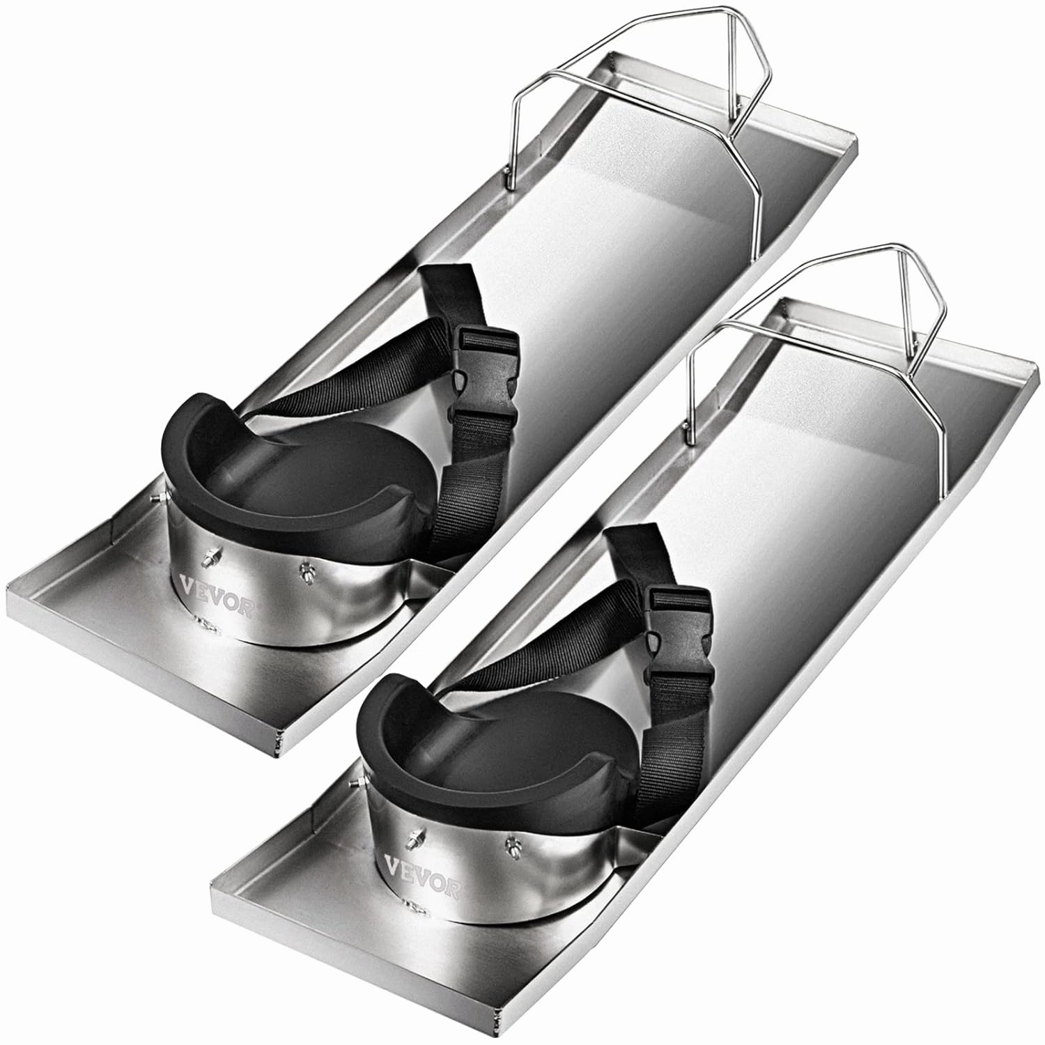 VEVOR Concrete Knee Boards Slider 28'' x 8'' Kneeler Board Stainless Steel Kneedboards Concrete Pair Moving Sliders w/Concrete Knee Pads & Board Straps for Concrete Finishing
