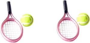 VICASKY 2 Sets Mini Tennis Racket Ball Boys and Girls Mini House Decor Racket Toy Random Color