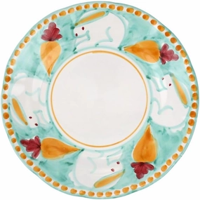 Vietri Campagna Coniglio Dinner Plate, Aqua, 10 Inch Terra Cotta Ceramic Plate, Handcrafted Dinnerware