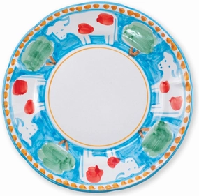 Vietri Campagna Mucca Light Blue Dinner Plate, 10 Inch Terra Cotta Ceramic Plate, Handcrafted Dinnerware