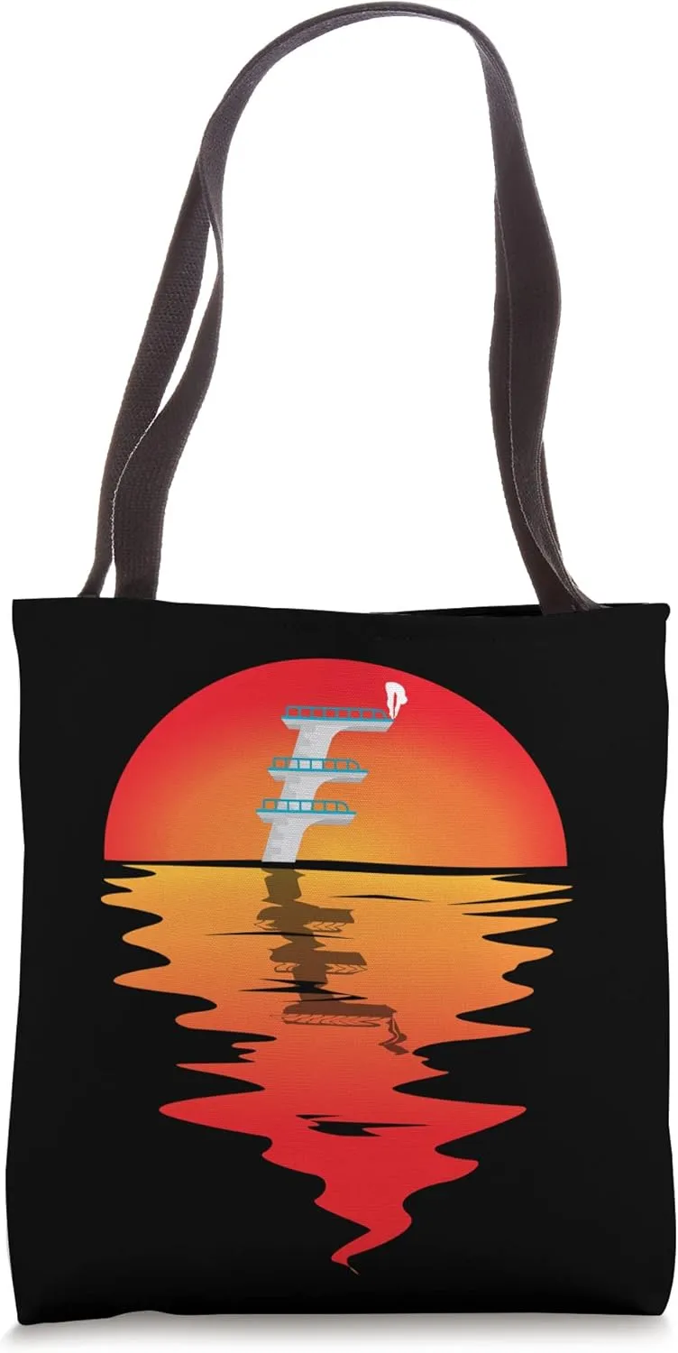Vintage Sunset Platform Diving Board Springboard Diving Tote Bag