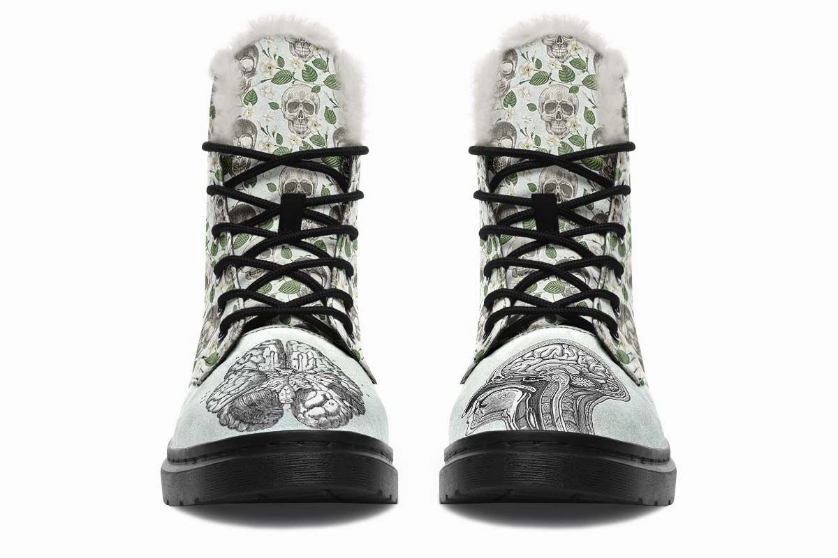 Vintage Brain Diagram Winter Boots