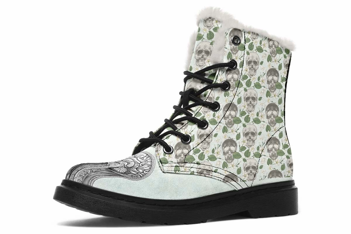 Vintage Brain Diagram Winter Boots