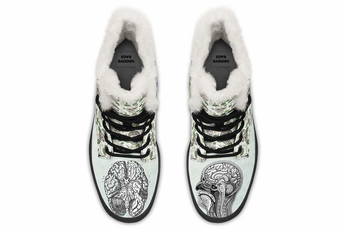Vintage Brain Diagram Winter Boots