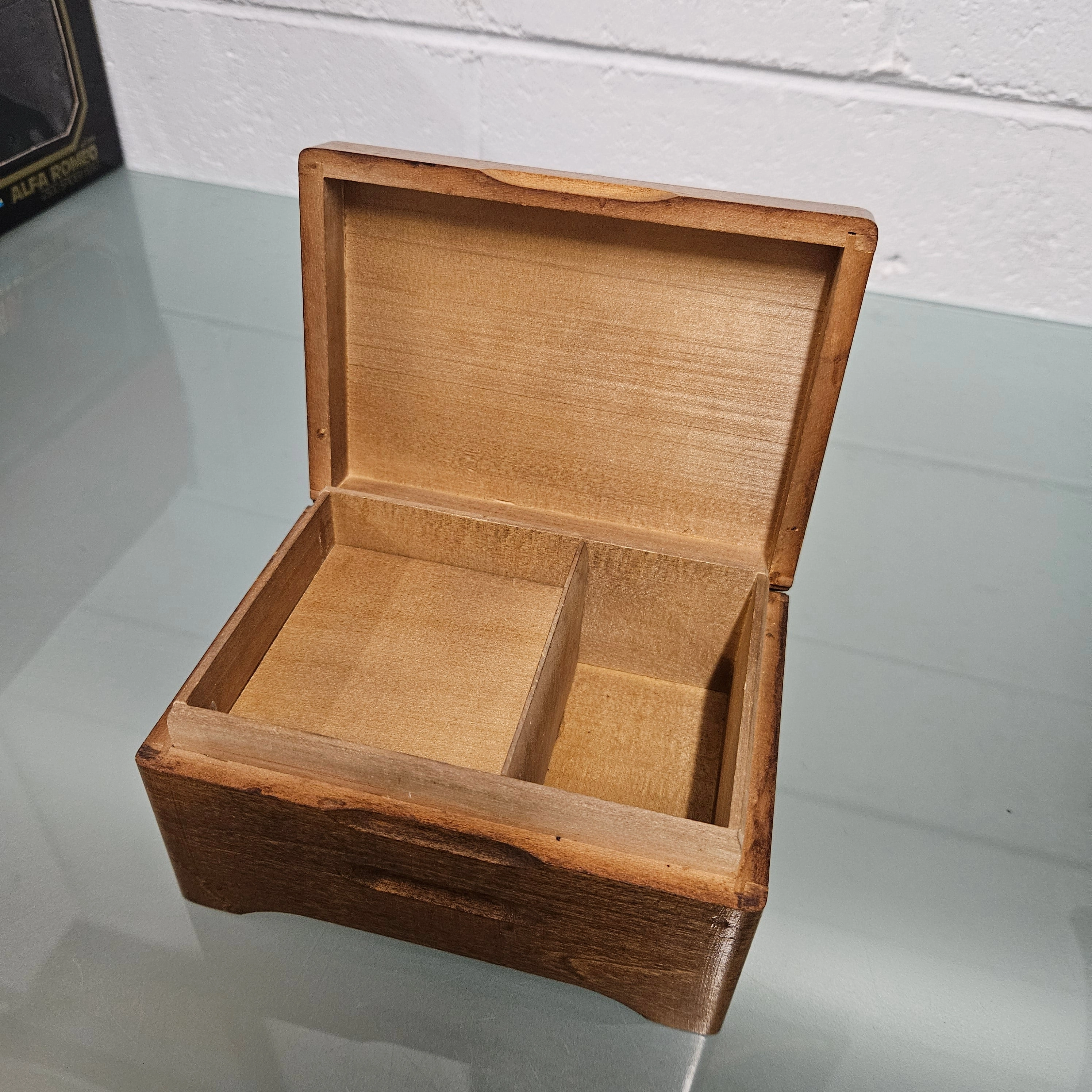 Vintage Wooden Carved Music Jewellery Box