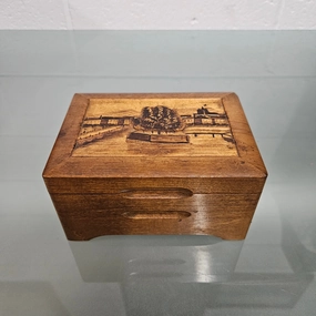 Vintage Wooden Carved Music Jewellery Box