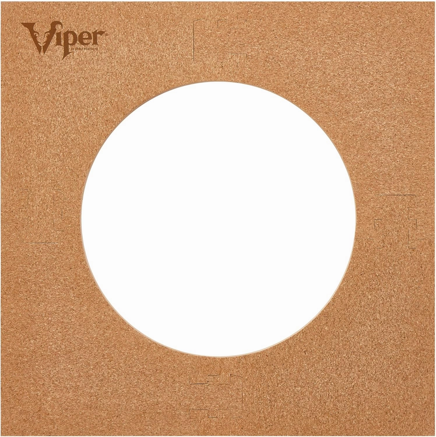 Viper Defender II Cork-Lined Dartboard Surround Reversable Wall Protector, Fits 17.75" and 18" Bristle Dartboards, Compression-Fit Tool-Free Easy Mounting, Tan, Square, 28.25" L x 28.25" W x 1" Thick