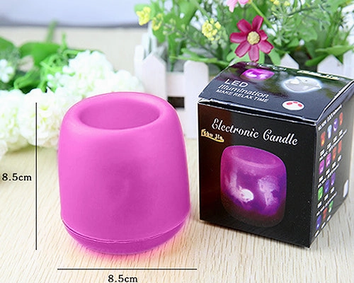 Voice Control LED Candle Night Light - Pink