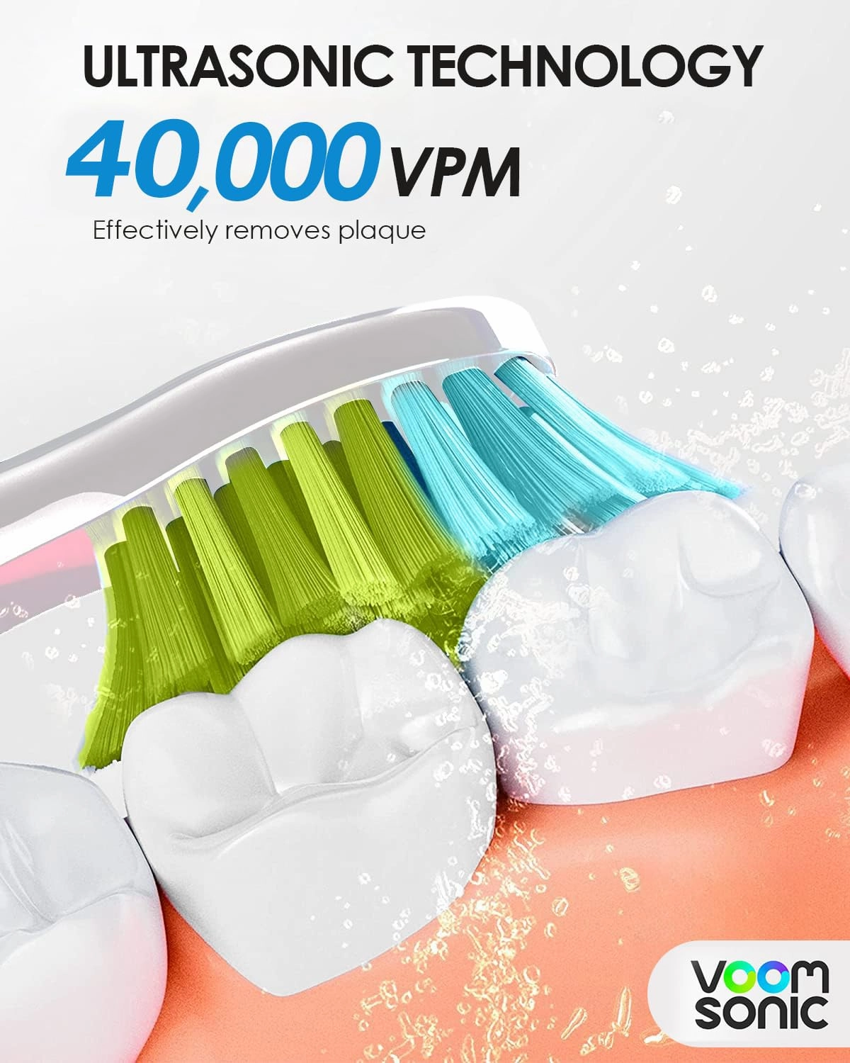 Voom Sonic Pro 5 Electric Toothbrush for Adults - Ultrasonic Electric Toothbrushes with Replacment Brush Head, Dentist Recommended Power Sonic Toothbrush with 5 Modes