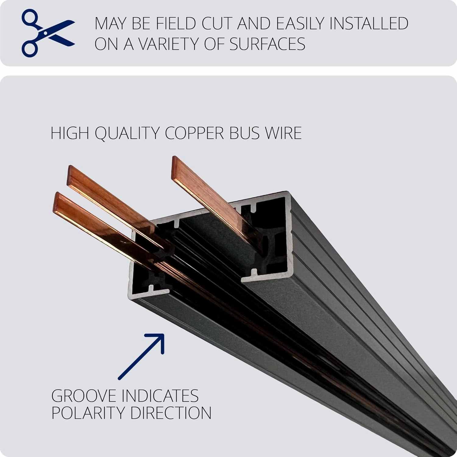 WAC Lighting H Track 4FT Single Circuit, 120V Field-Cuttable Track for H Style 3-Wire Fixtures, Includes Live End Kit and 2 Endcaps in Black (Pack of 1)