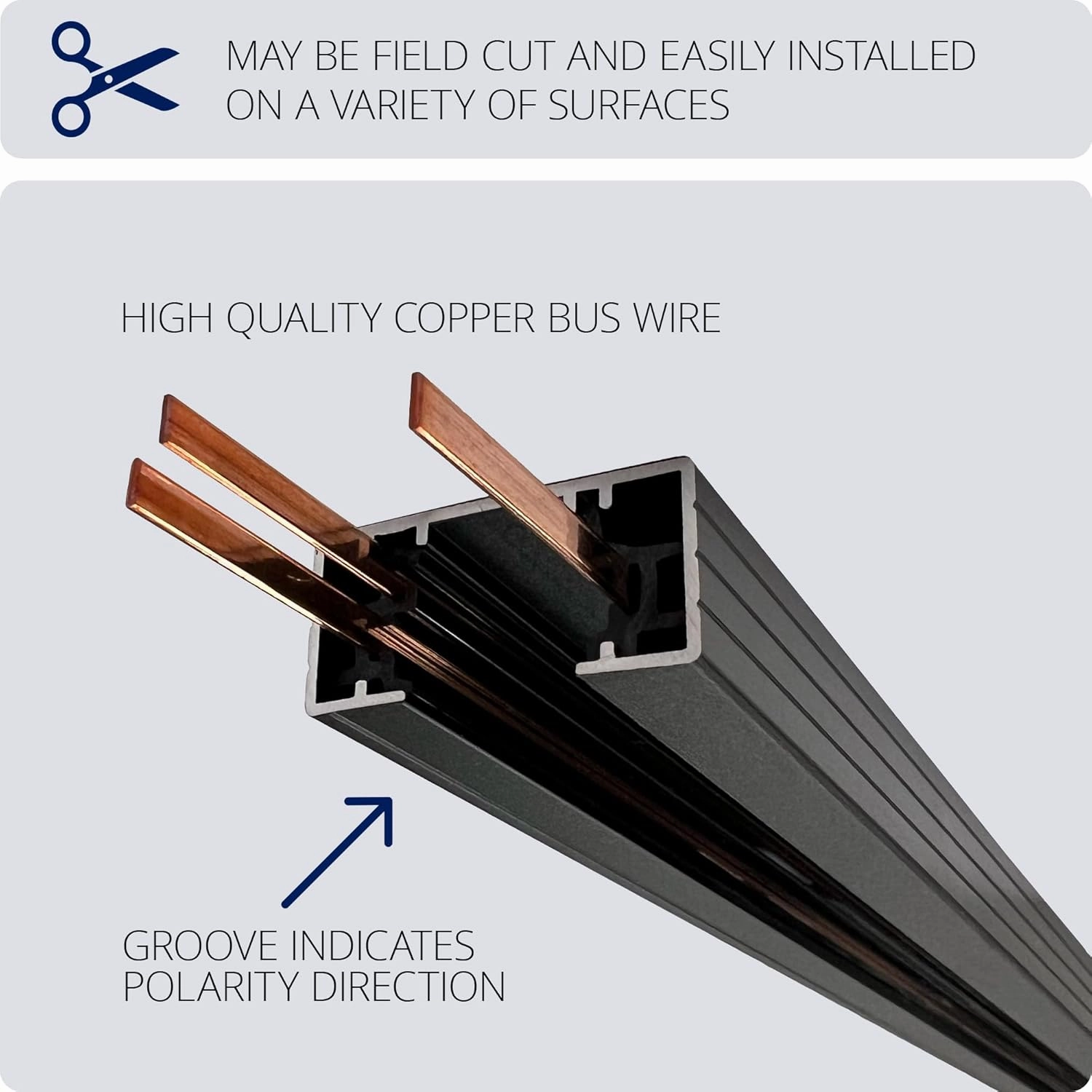 WAC Lighting H Track 4FT Single Circuit, 120V Field-Cuttable Track for H Style 3-Wire Fixtures, Includes Live End Power Feed and Endcaps in White (Pack of 1)