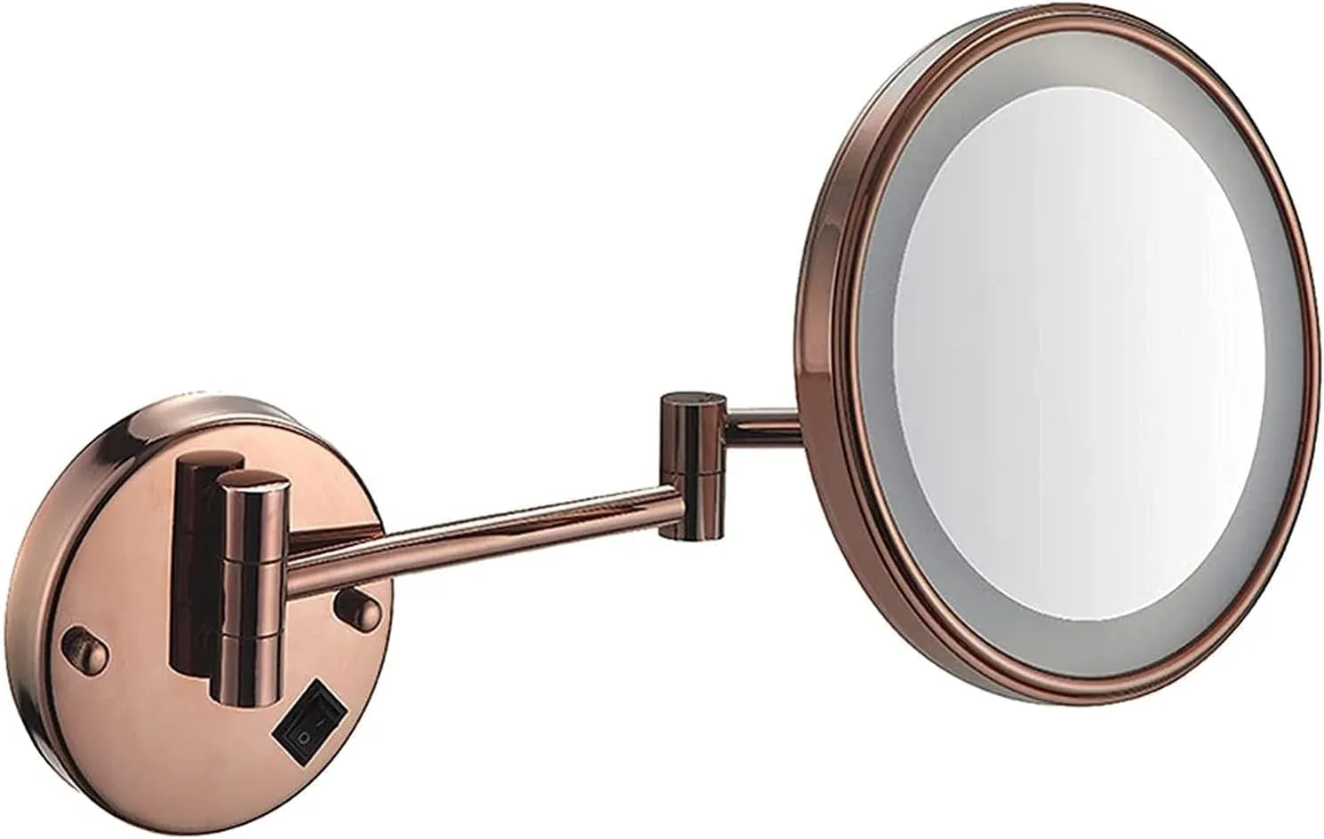 Wall Mounted Makeup Mirror - 3/5/7/10x Magnification 8'' Two-Sided Swivel Extendable Bathroom Mirror, USB Rechargeable, Upgrade Version Cosmetic Mirr