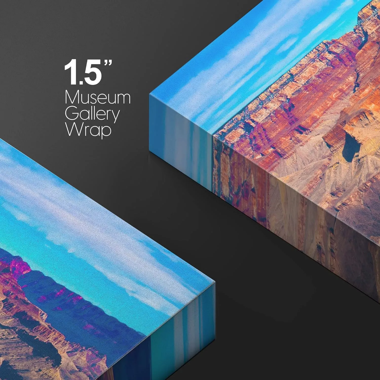 wall26 Canvas Print Wall Art Aerial View of Grand Canyon National Park Nature Wilderness Photography Realism Rustic Landscape Colorful for Living Room, Bedroom, Office - 16"x24"