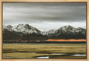 wall26 Framed Canvas Print Wall Art Dramatic Mountain Range Captivating Nature Wilderness Photography Realism Rustic Scenic Landscape Zen Colorful for Living Room, Bedroom, Office - 24"x36" Natural