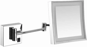Wall Mounted Makeup Mirror 3X Magnification Single Side Square Vanity Mirror Extendable Built-in Lithium Battery (Color : #6)