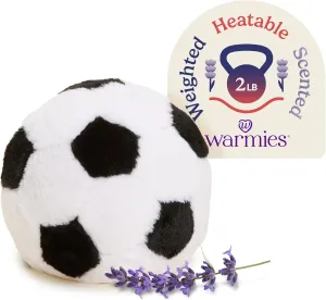 warmies Microwavable & Weighted Stuffed Animals, Soccer Ball - Heated Stuffed Animal Plushie for Warmth & Comfort - Cute Soft Plush Toys for Adults & Children (Boys, Girls, Babies & Toddlers)