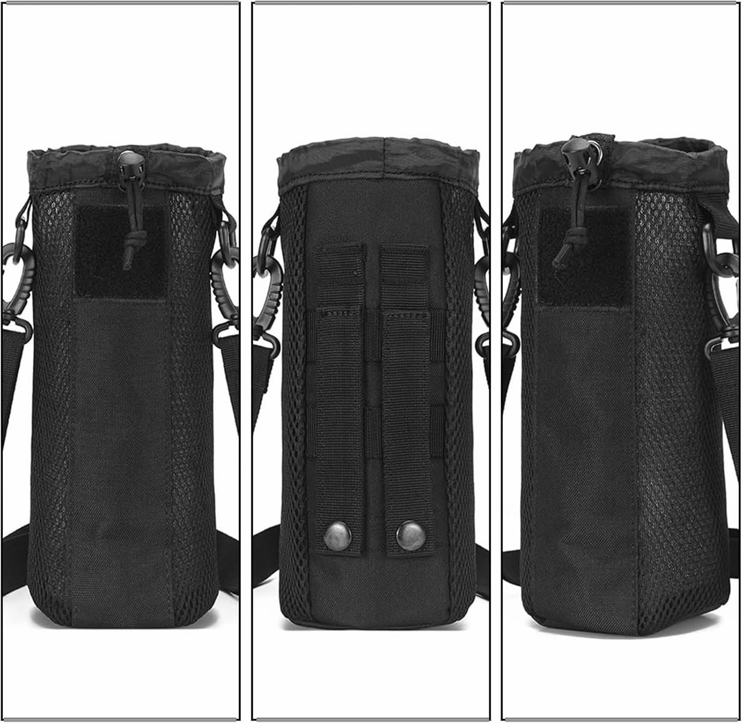 Water Bottle Carrier, Drawstring Sling Bag, Adjustable Shoulder Strap, 9.84x4.13x4.13 Inches, Portable Hydration Holder, for Running, Hiking, Outdoor Activities