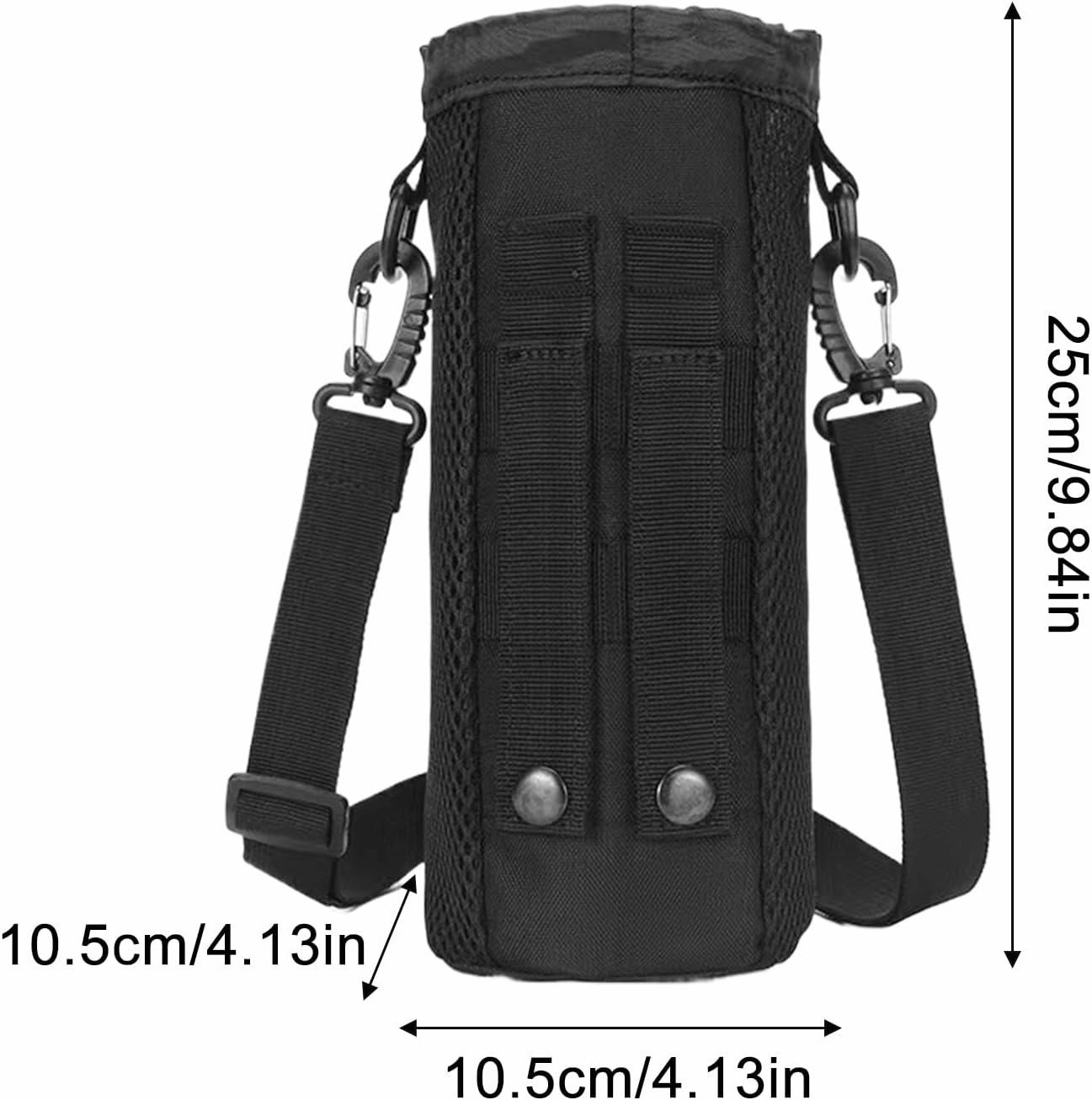 Water Bottle Carrier, Drawstring Sling Bag, Adjustable Shoulder Strap, 9.84x4.13x4.13 Inches, Portable Hydration Holder, for Running, Hiking, Outdoor Activities