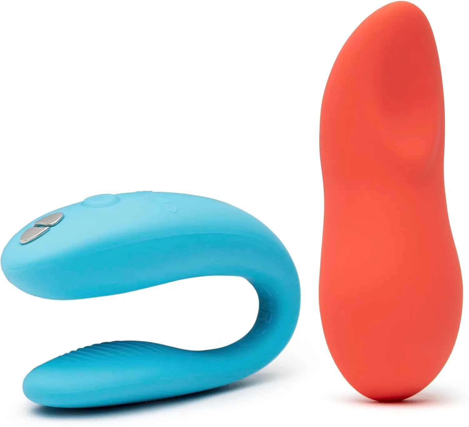We-Vibe Sync Go Turquoise C-Shaped Couples Vibrator Travel Edition & Touch X Coral Powerful Mini Massager Vibrator - Couples Sex Toys Bundle