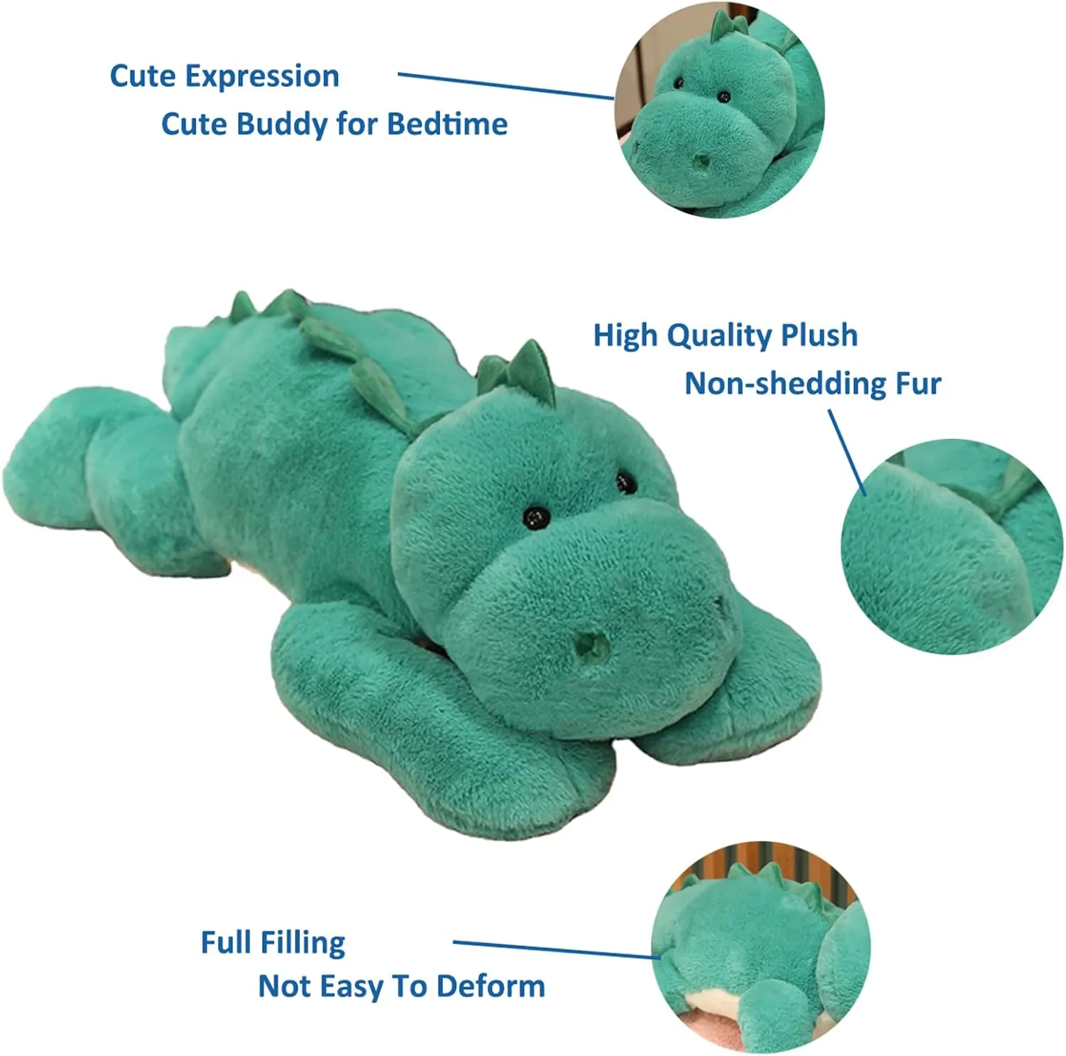 Weighted Stuffed Animals, 3.3 lbs Weighted Dinosaur Stuffed Animal Toy Dinosaur Weighted Plush Animals Throw Pillow Gifts for Boys Girls, 19.6 inch