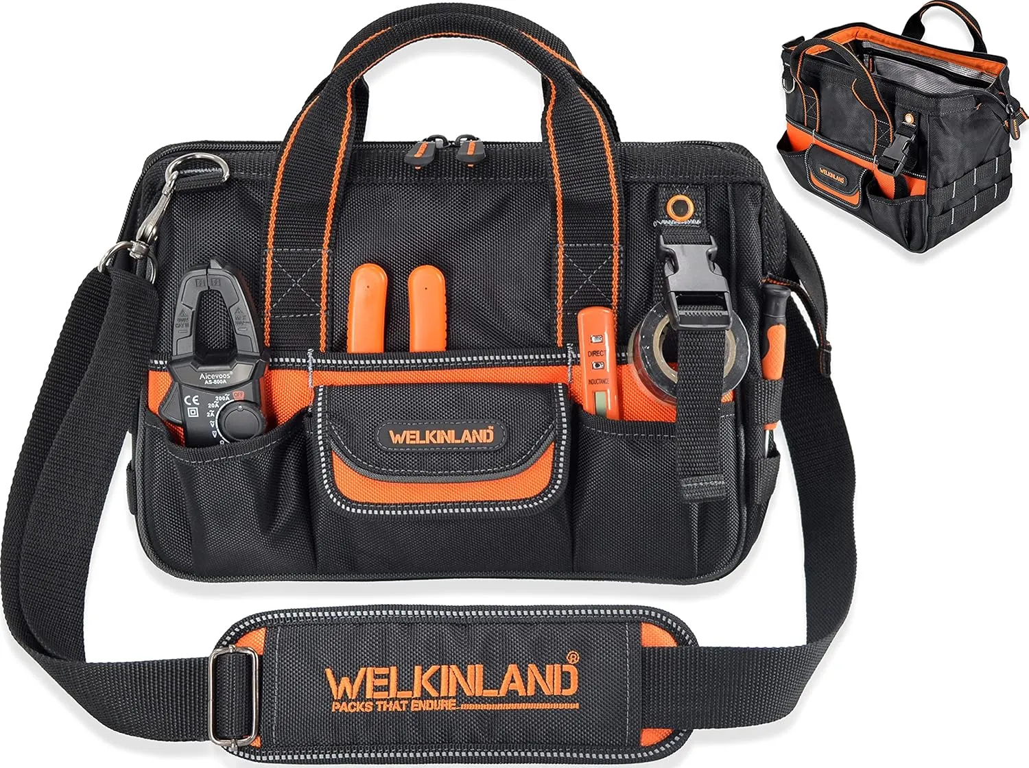 WELKINLAND 13-Inch Small Tool Carrier, Electrician's Organizer, HVAC Tech's Bag, Men's Drill Bag