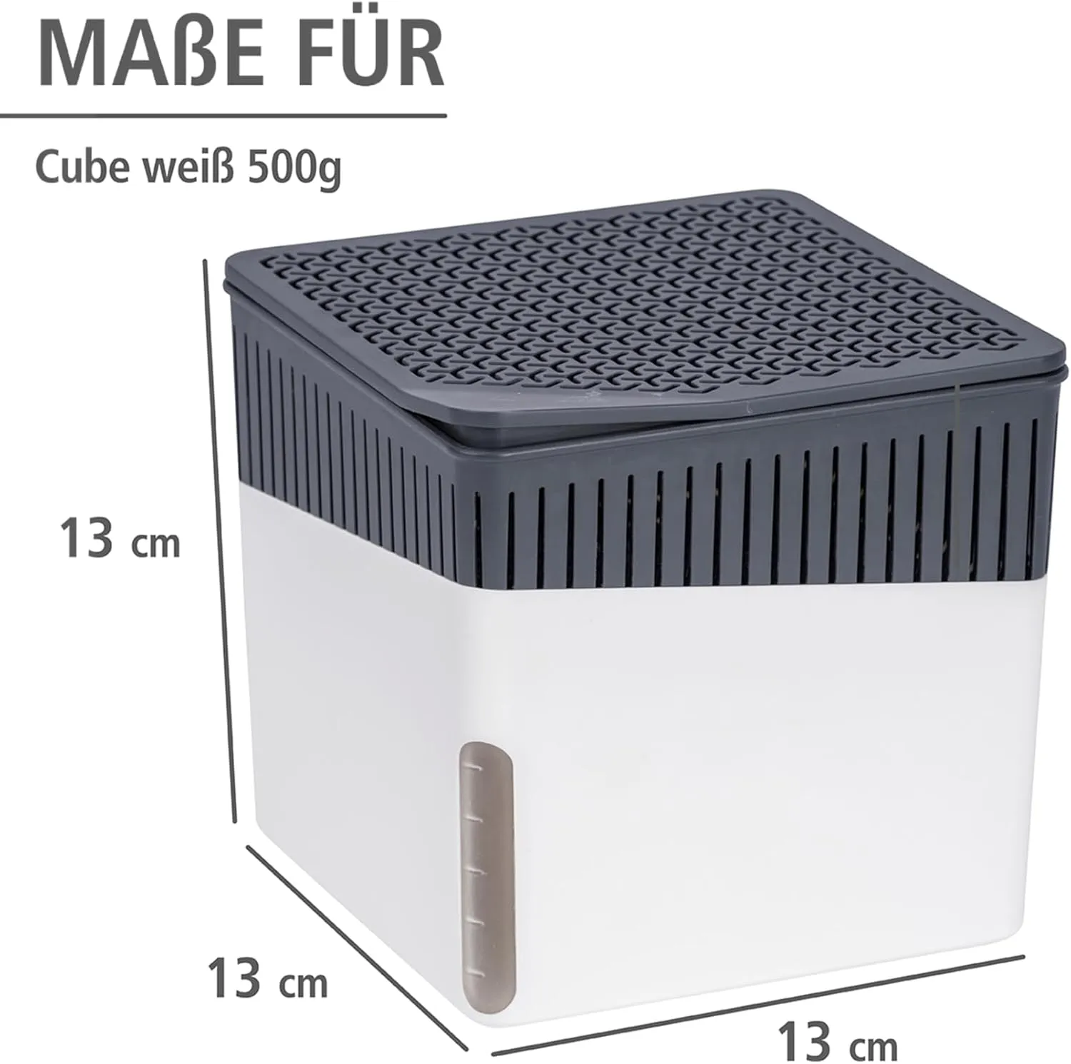 WENKO Portable Dehumidifier Cube Design, Compact and Rechargeable Dehumidifier for Bathroom, Closet, Bedroom, Garage, Covers up to 1400 Cubic Feet, 1.1lbs, White, 5.1 x 5.1 x 5.1 in