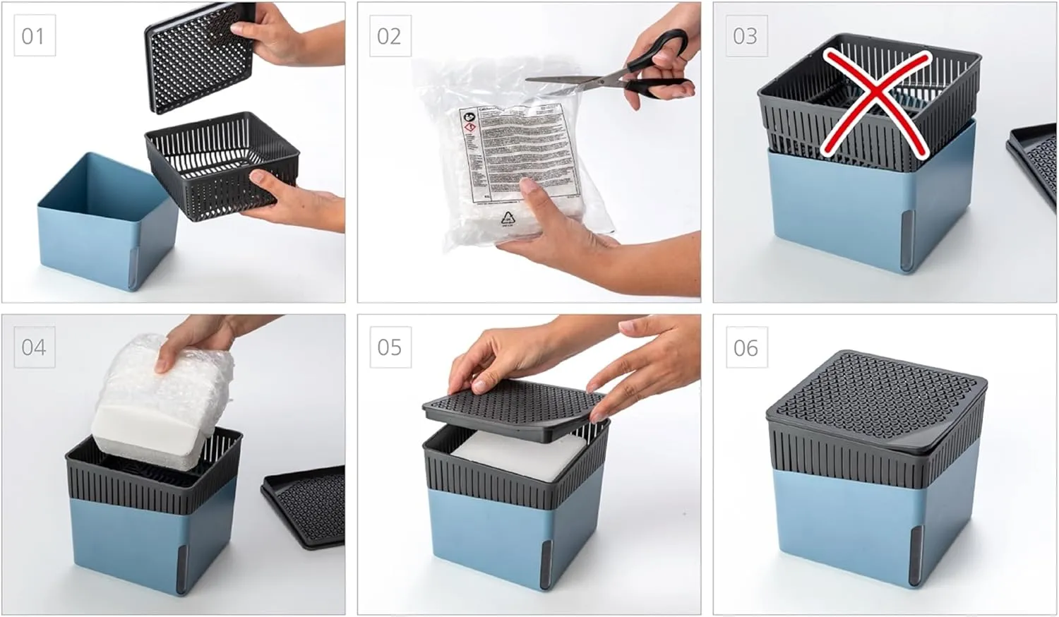 WENKO Portable Dehumidifier Cube Design, Compact and Rechargeable Dehumidifier for Bathroom, Closet, Bedroom, Garage, Covers up to 1400 Cubic Feet, 1.1lbs, White, 5.1 x 5.1 x 5.1 in