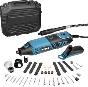 WESCO Rotary Tool Kit, 7 Variable Speeds 8000-35000RPM,Flexible Shaft, 82 Accessories, Rotary Multi-Tool for Cutting, Carving, Engraving, Polishing, and Detail Sanding DIY Project