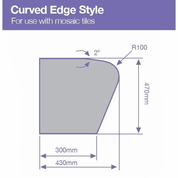 Wet Room Tileable Bench Seat - Curved Edge