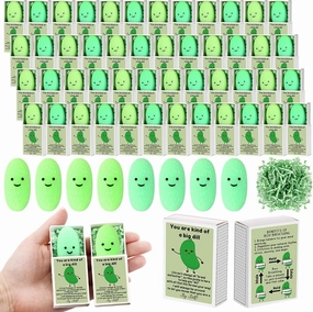 Wettarn 36 Sets Appreciation Pickle Gifts Cute Stress Balls with Support Gift Boxes Inspirational Party Favors for Employee Coworker Friends Office Positive Relief Toys