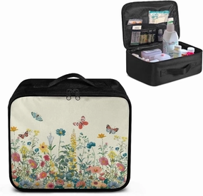 Wildflower First Aid Bag Empty First Aid Pouch Cute Travel Rescue Pouch First Responder Storage Medicine Emergency Bag for Car Home Office Kitchen Sport Outdoors