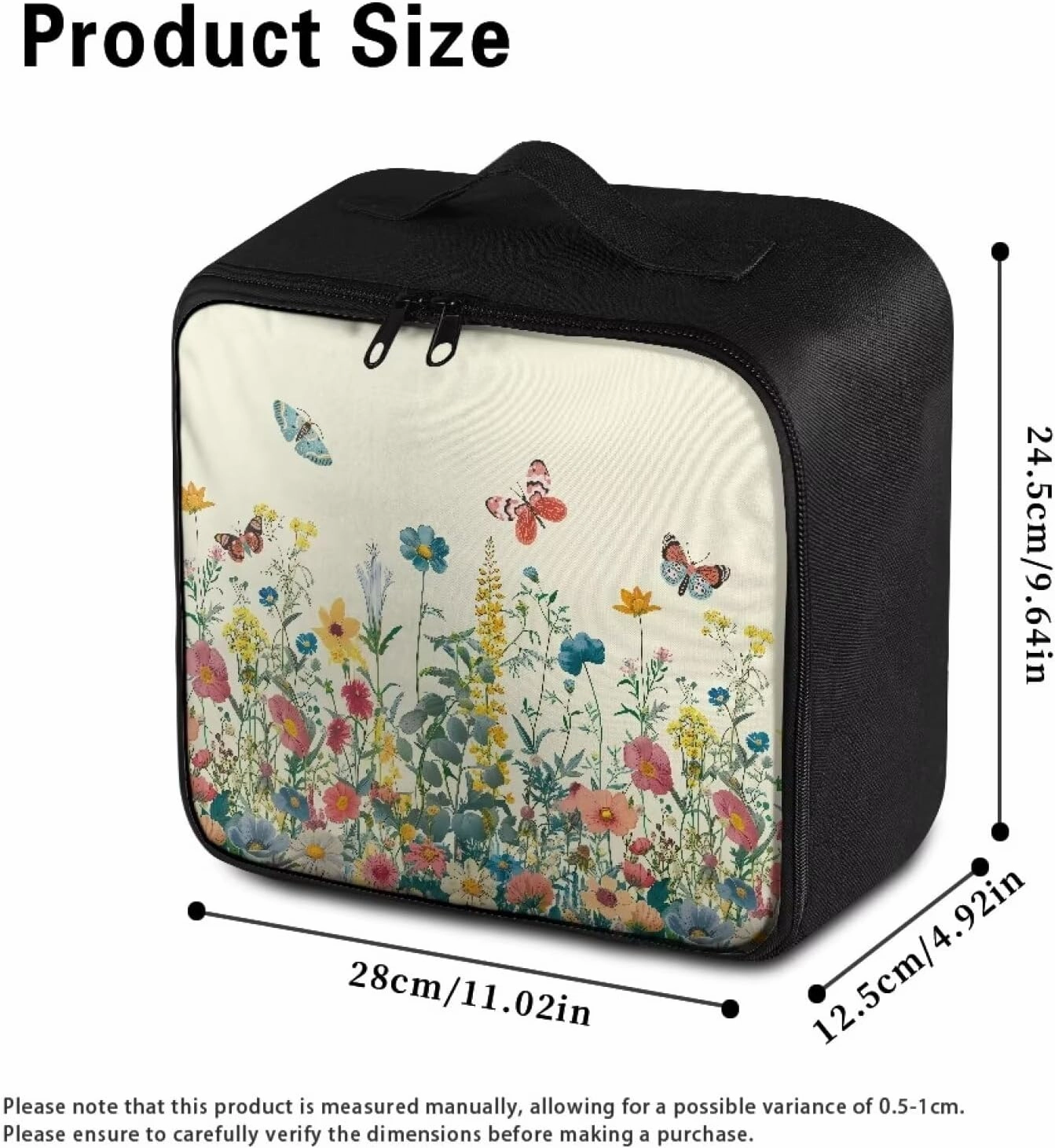 Wildflower First Aid Bag Empty First Aid Pouch Cute Travel Rescue Pouch First Responder Storage Medicine Emergency Bag for Car Home Office Kitchen Sport Outdoors