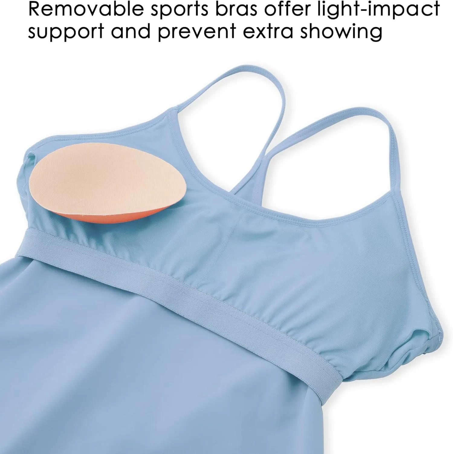 Willit Women's Exercise Dress Tennis Golf Workout Dress with Built-in Bra Yoga Athletic Dress with Pockets