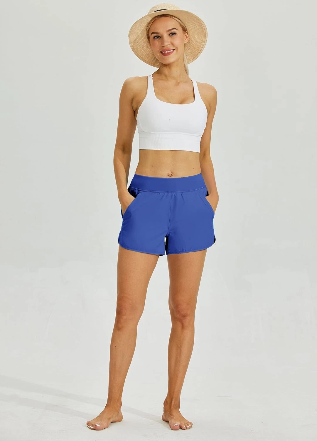 Willit Women's 3" Swim Board Shorts Swimming Bottoms with Brief Liner Quick Dry UPF 50 