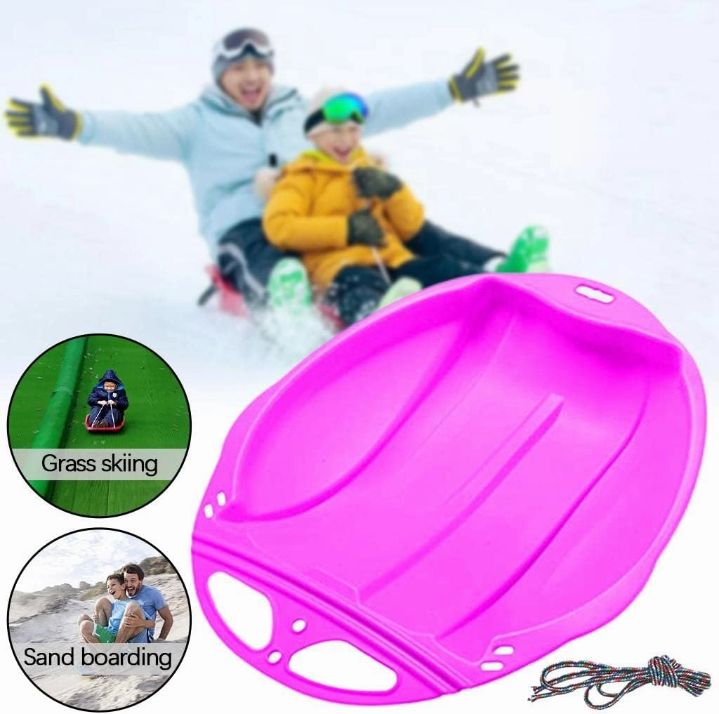 Winter Sled Board for Kids, Portable Snow Toboggan for Outdoor Fun