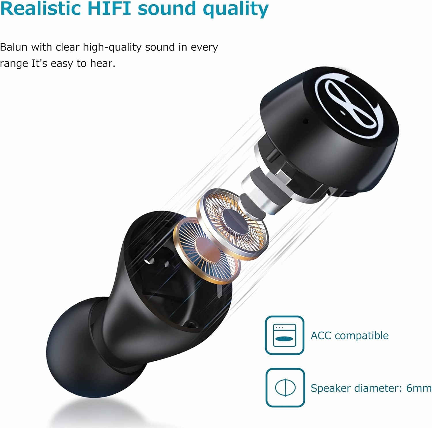Wireless Earbuds Cool Bluetooth Headphones 5.0 Built in Mic 36H Playtime Noise Reduction IPX5 Waterproof Kids Earphones HiFi 3D Stereo USB-C Single/Twin Mode Headphones for Gaming Sport Workout