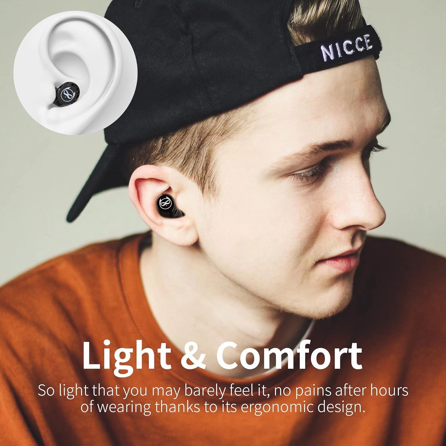 Wireless Earbuds Cool Bluetooth Headphones 5.0 Built in Mic 36H Playtime Noise Reduction IPX5 Waterproof Kids Earphones HiFi 3D Stereo USB-C Single/Twin Mode Headphones for Gaming Sport Workout