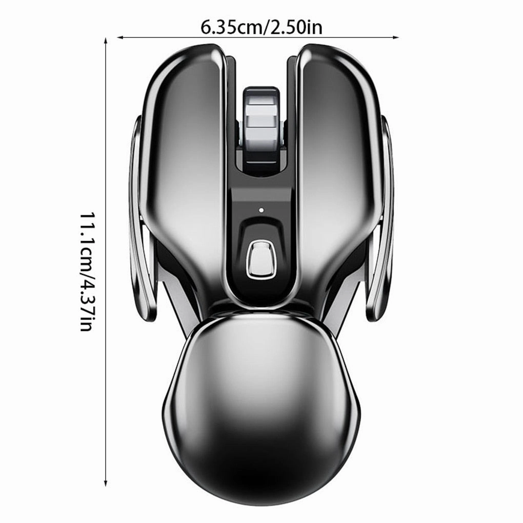 Wireless Ergonomics Metal Mouse Mute Rechargeable Waterproof Scientific Mouse