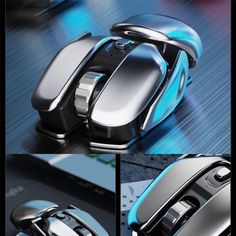 Wireless Ergonomics Metal Mouse Mute Rechargeable Waterproof Scientific Mouse