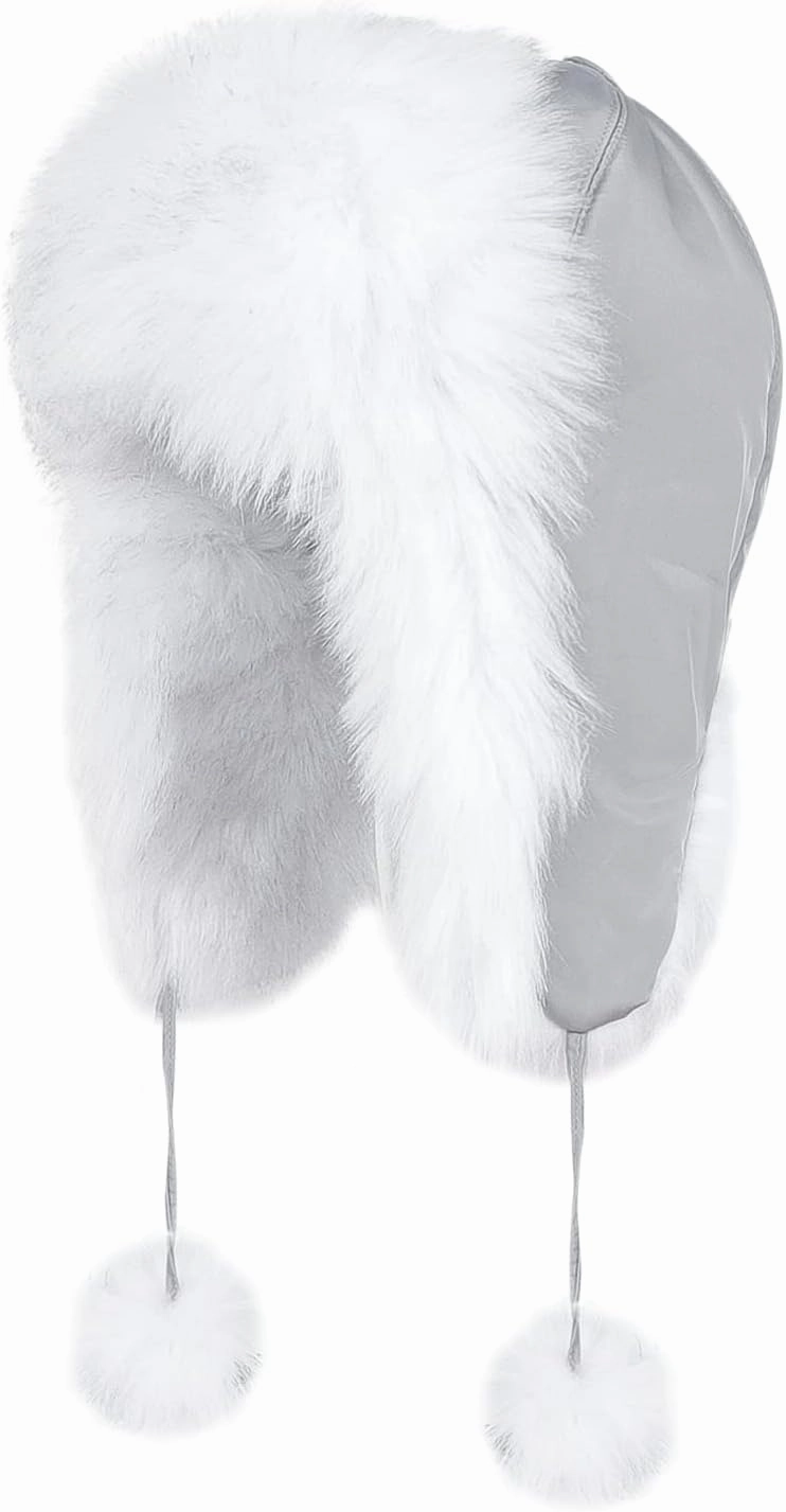 Women Fashion Trapper Hat Girl Winter Skiing Hat Ear-Flap Faux Fur Warm Aviator Hat Windproof Russia Hooded with Furry Ball