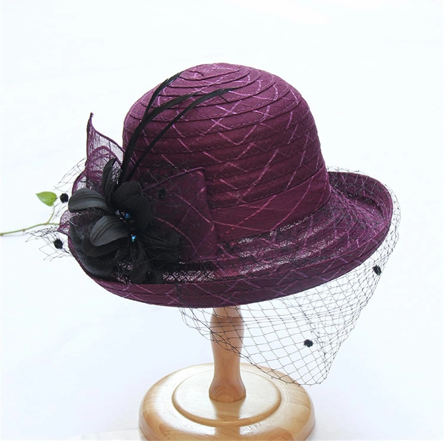 Women's Kentucky-Derby Hat Packable Wide Brim Sun Hat Breathable Bridal Wedding Tea Party Dress Church Hats