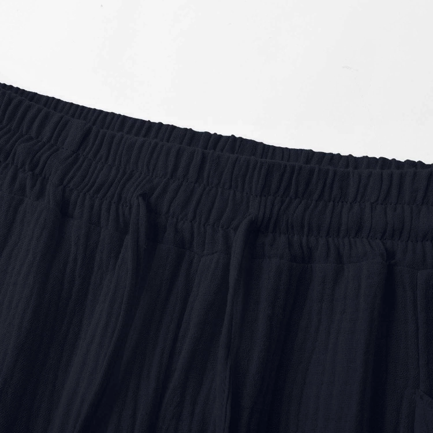 Women Wide Leg Linen Pants 2025 Summer Casual High Waisted Palazzo Pant Loose Ruched Trouser with Pocket