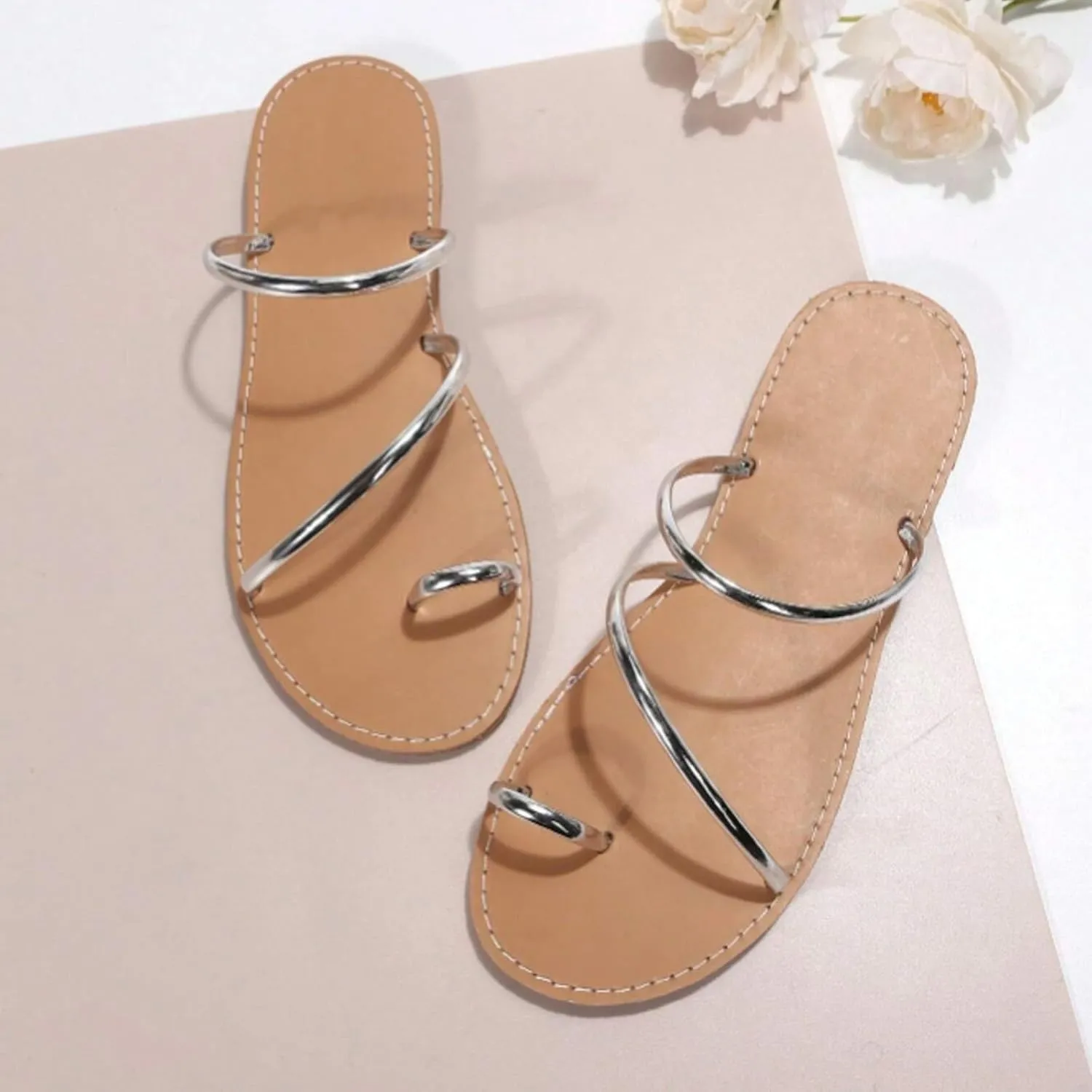 Women's Slide Sandals Wedges Shoes For Women Sandals With Arch Support Comfortable Women Flip Flops Dressy